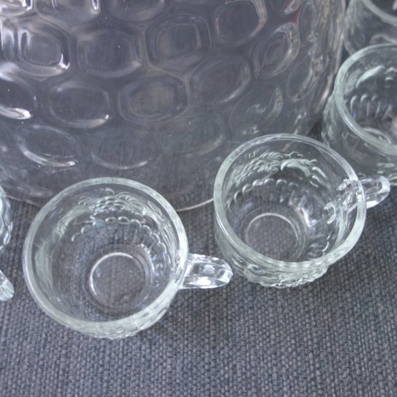 Glass Punch Bowl Set with 11 Glasses - Picture 13 of 15